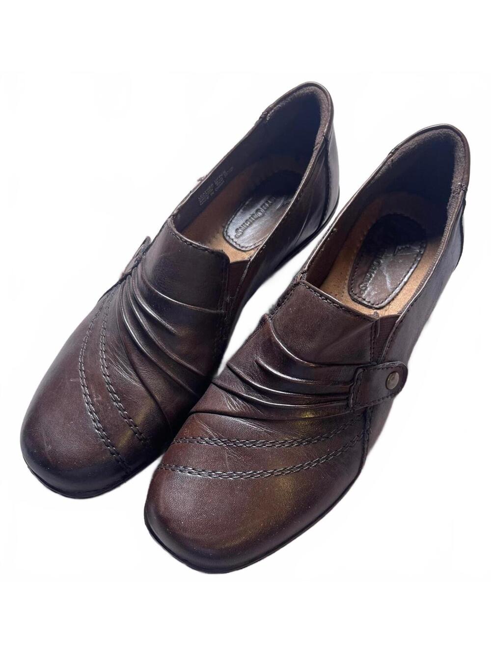 Earth Origins Women's Brown Leather Slip-On Loafers Size 8.5